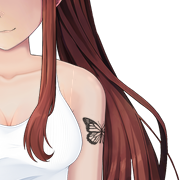 a butterfly tattoo, a split acs